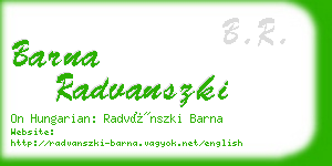 barna radvanszki business card